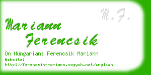 mariann ferencsik business card